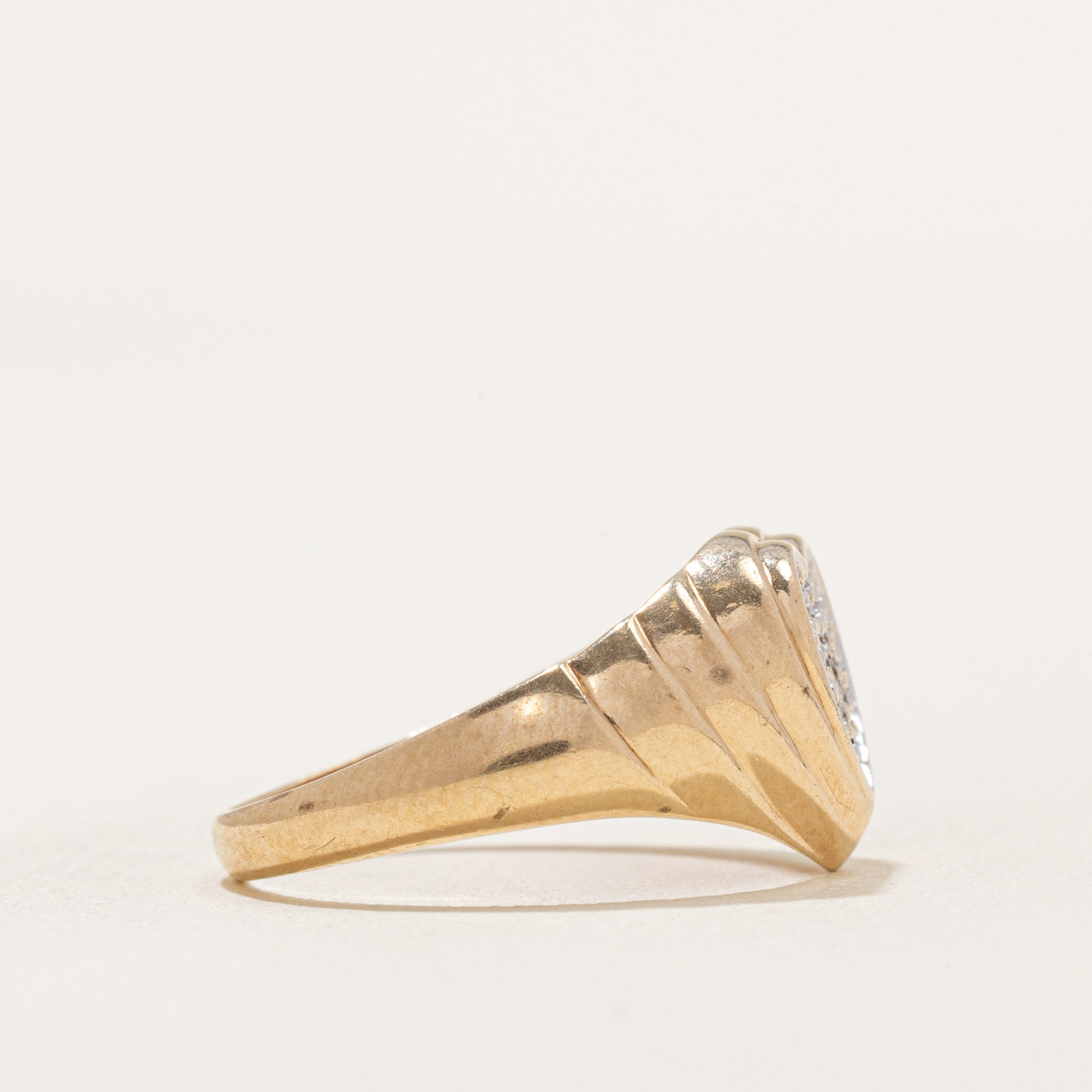 Bague en forme de cœur sertie de diamants (0,12 ct au total) | Taille 8