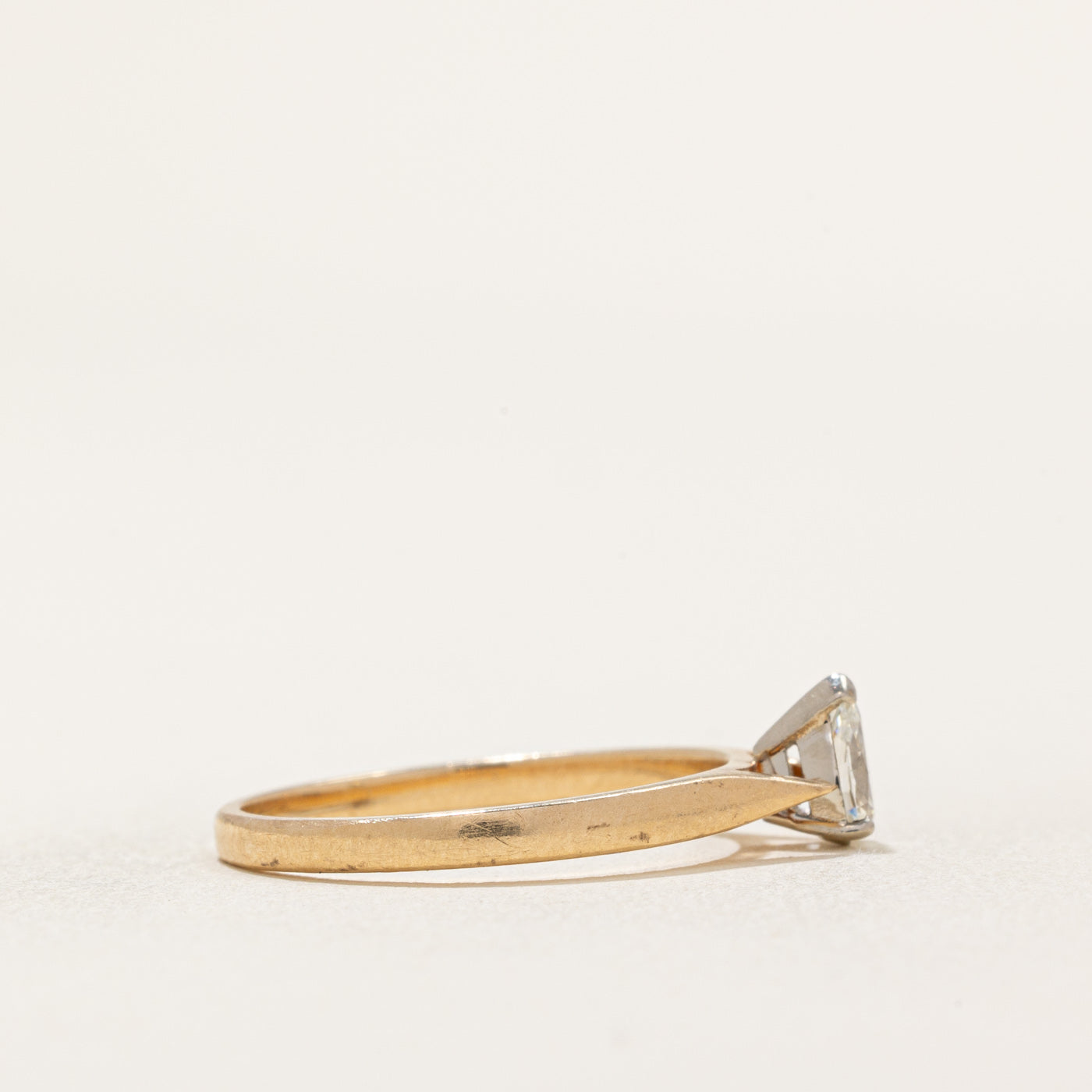 Bague solitaire en diamant taille poire | 0,19 ct | Taille 6