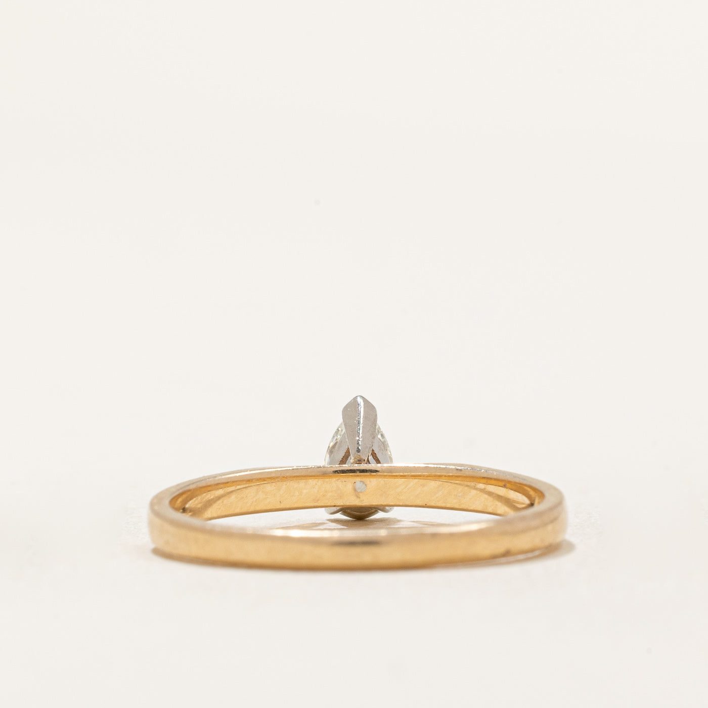 Bague solitaire en diamant taille poire | 0,19 ct | Taille 6