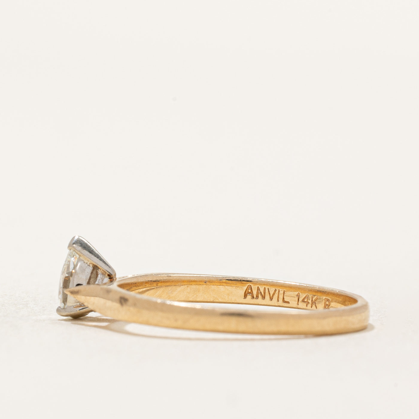 Bague solitaire en diamant taille poire | 0,19 ct | Taille 6