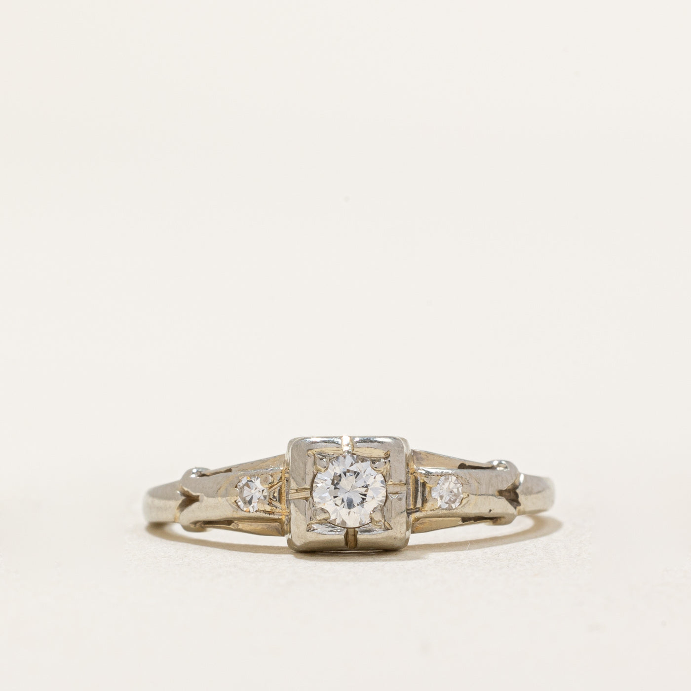 Vintage Diamond Engagement Ring | 0.18ctw | SZ 6