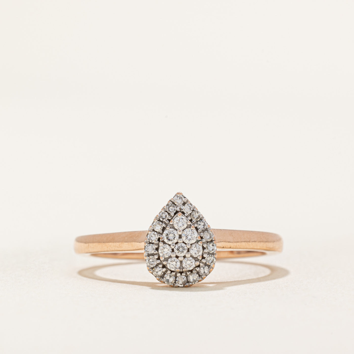 Diamond Cluster Pear Shaped Ring | 0.15ctw | SZ 7.5