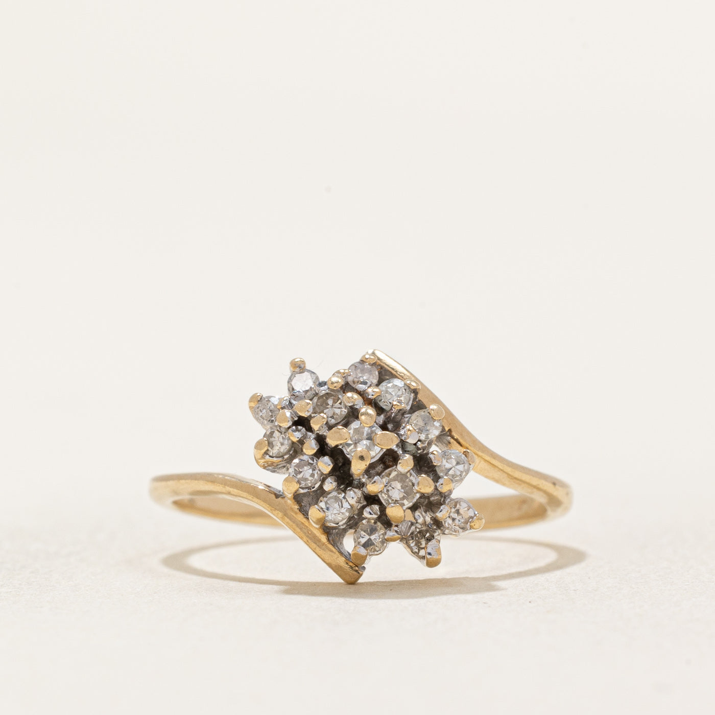 Diamond Cluster Bypass Ring | 0.16ctw | SZ 4.75