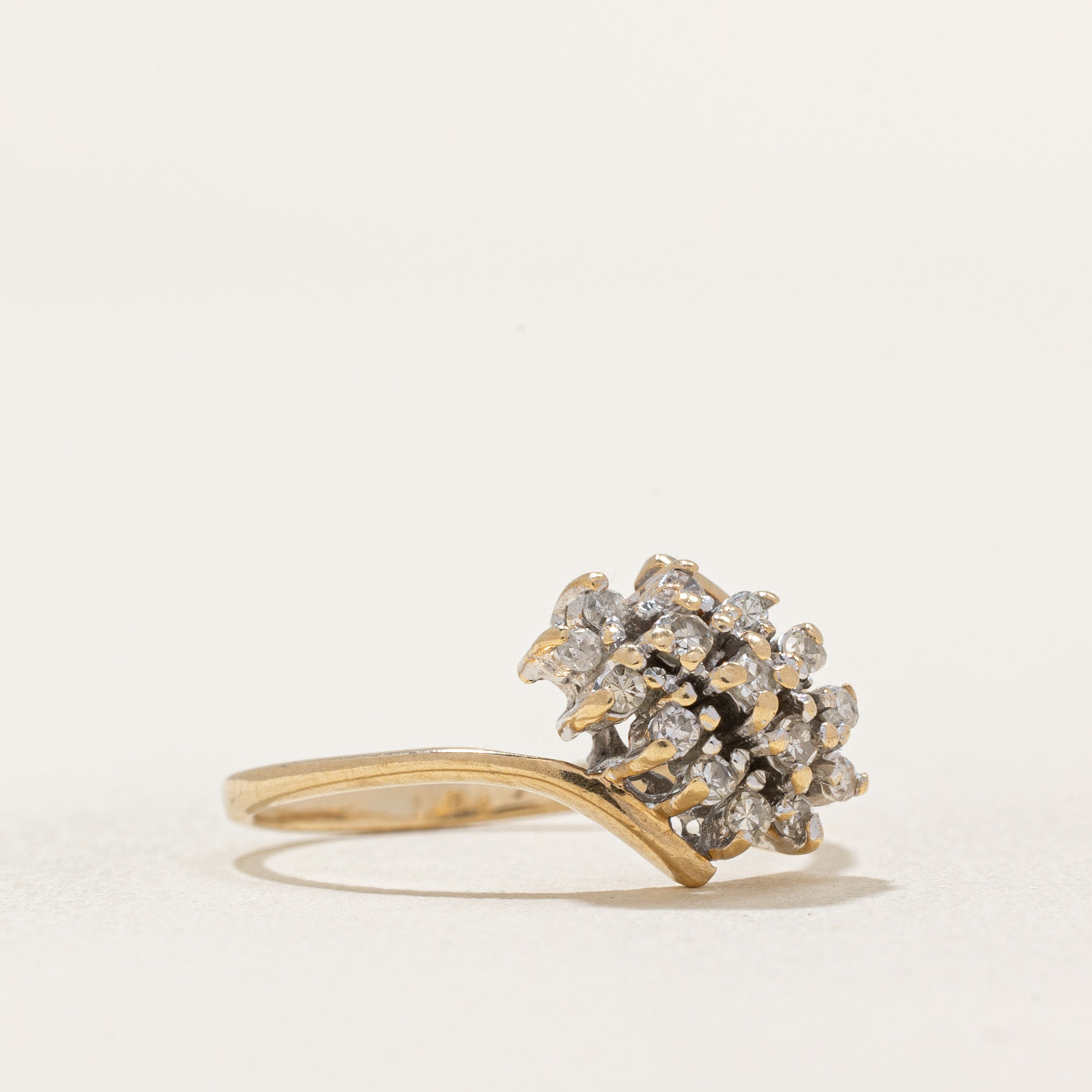 Diamond Cluster Bypass Ring | 0.16ctw | SZ 4.75
