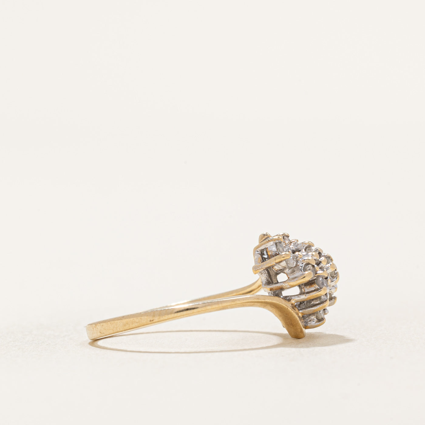 Diamond Cluster Bypass Ring | 0.16ctw | SZ 4.75