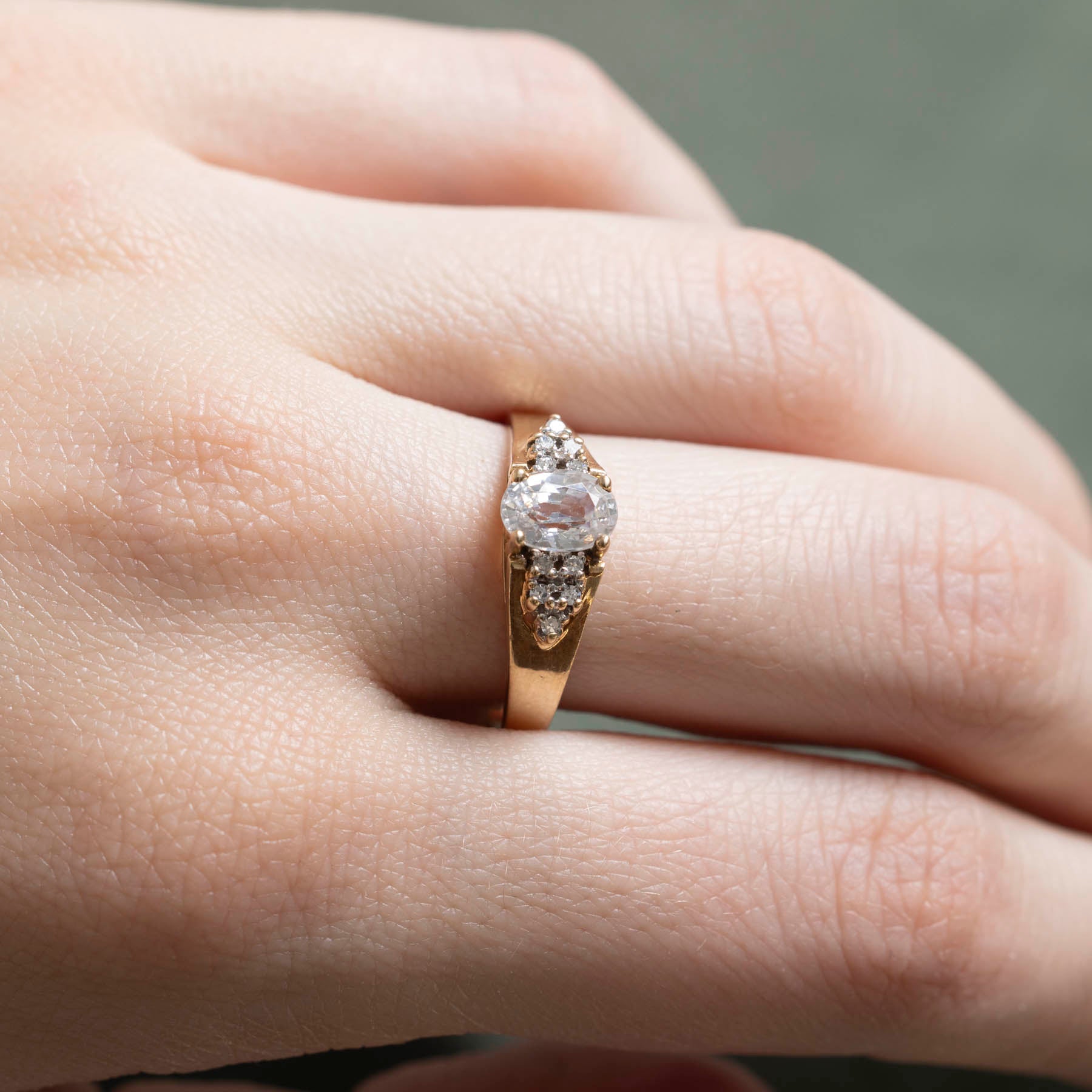 Zircon & Diamond Tapered Ring | 1.30ct | 0.06ctw | SZ 9