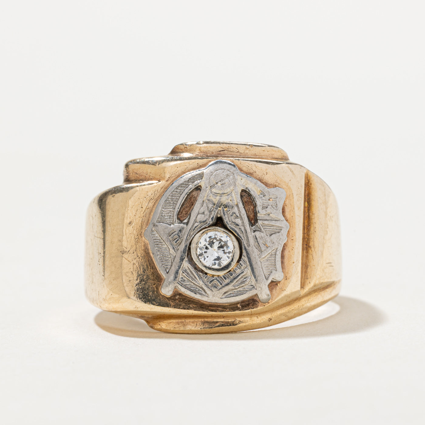 Freemasons Crest Diamond Ring | 0.09ct | SZ 8.5