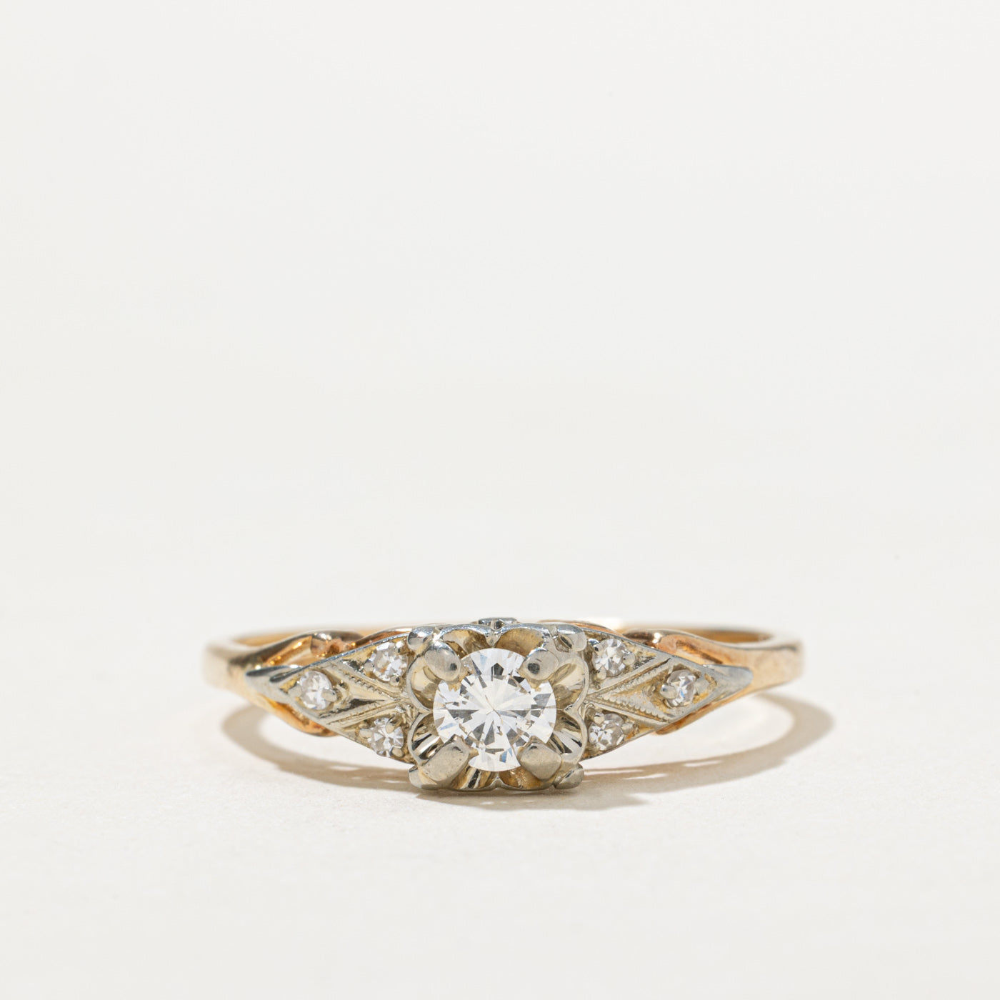 Bague de fiançailles vintage en diamant | 0,25 ct | Taille 8,25