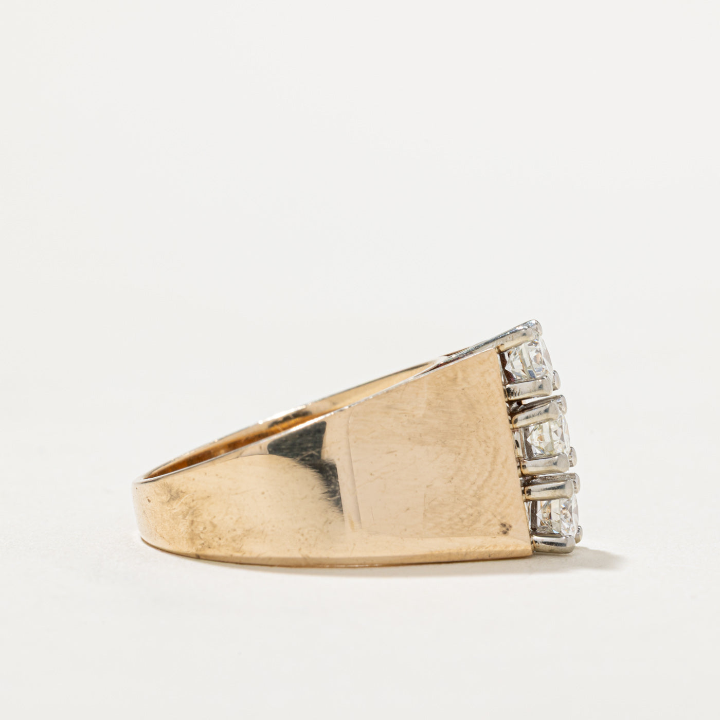 Three Stone Diamond Column Ring | 0.50ctw | SZ 6