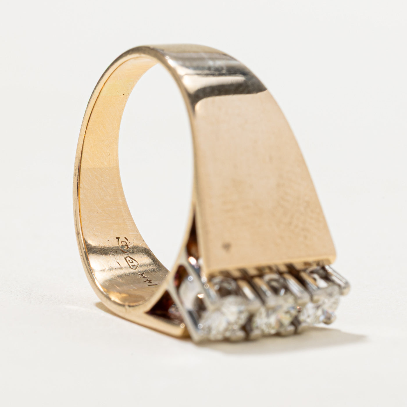 Three Stone Diamond Column Ring | 0.50ctw | SZ 6