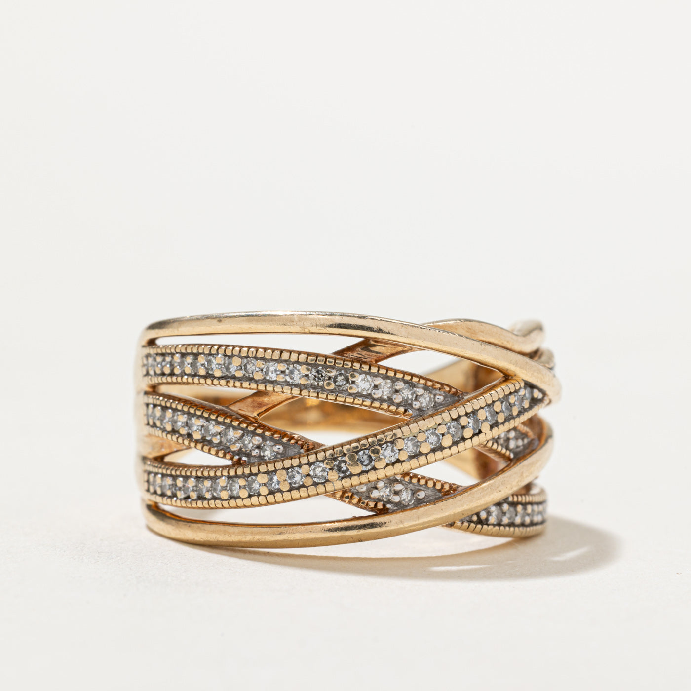 Diamond Multi Crossover Ring | 0.25ctw | SZ 9