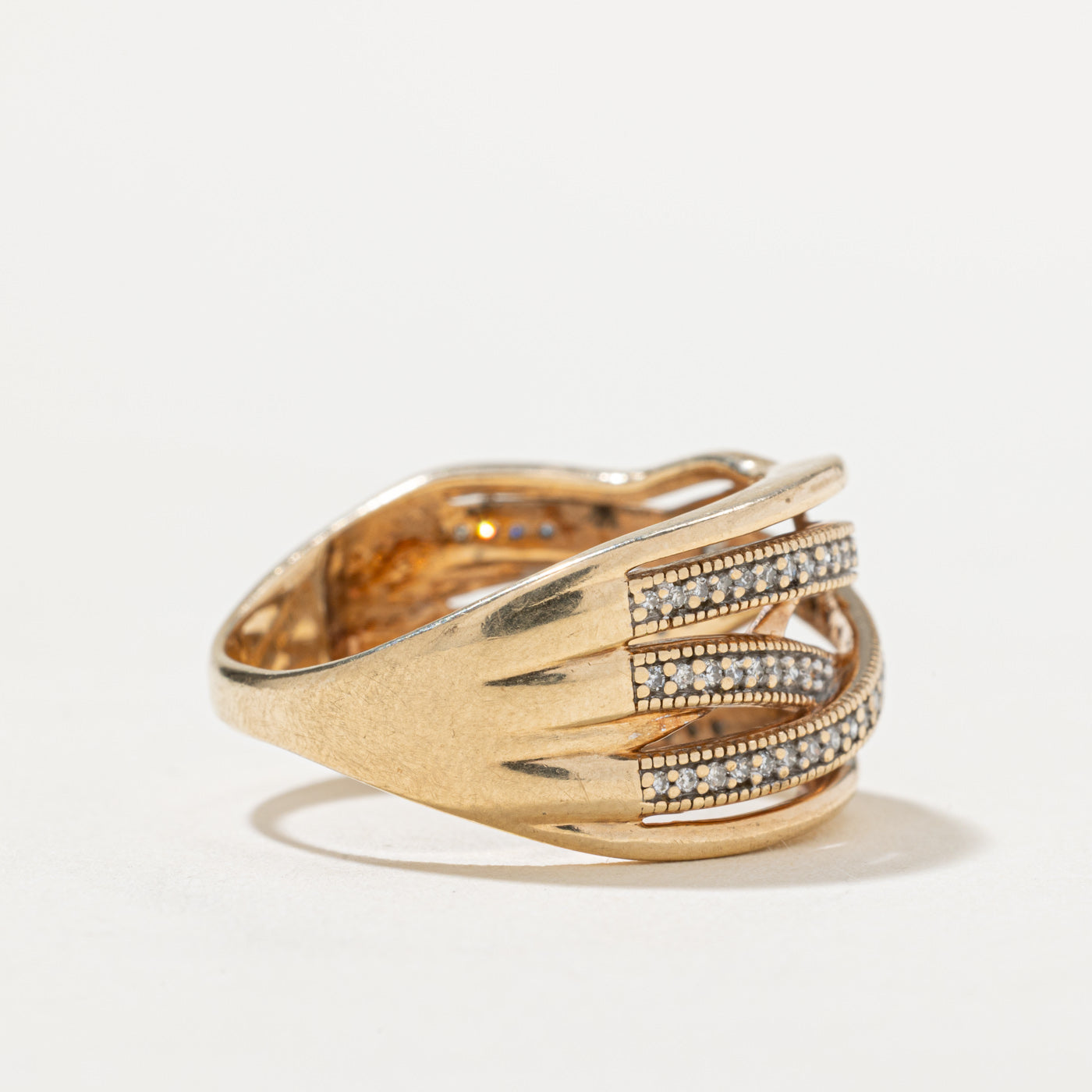 Diamond Multi Crossover Ring | 0.25ctw | SZ 9