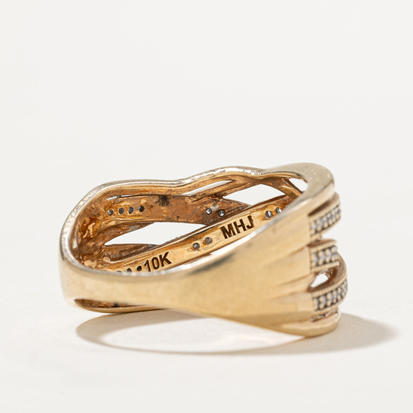 Diamond Multi Crossover Ring | 0.25ctw | SZ 9