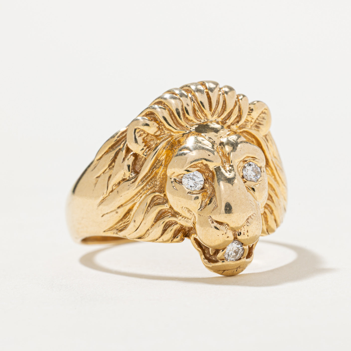 Diamond Lion Head Ring | 0.12ctw | SZ 12.25