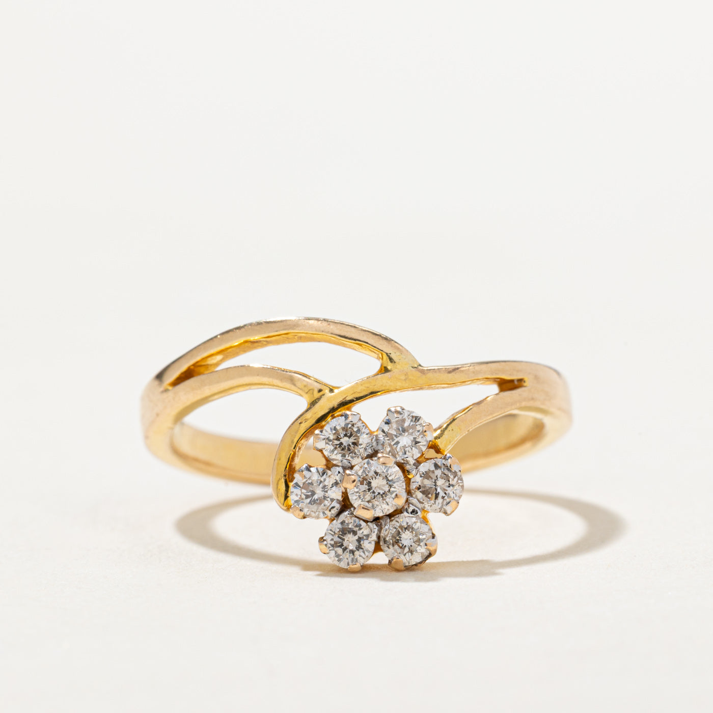 Diamond Flower Chevron Ring | 0.33ctw | SZ 6