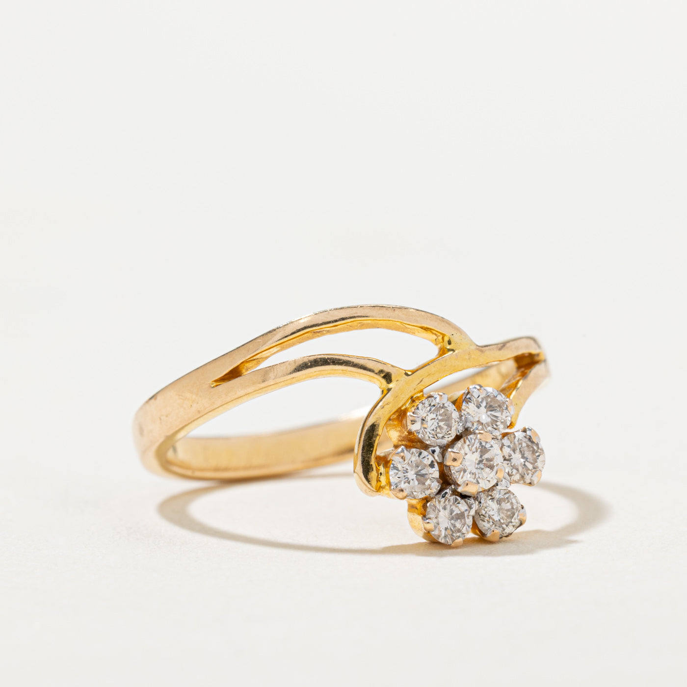 Diamond Flower Chevron Ring | 0.33ctw | SZ 6
