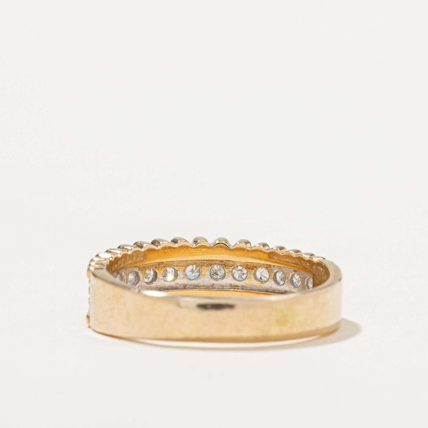Semi Eternity Diamond Bead Edged Ring | 0.21ctw | SZ 9