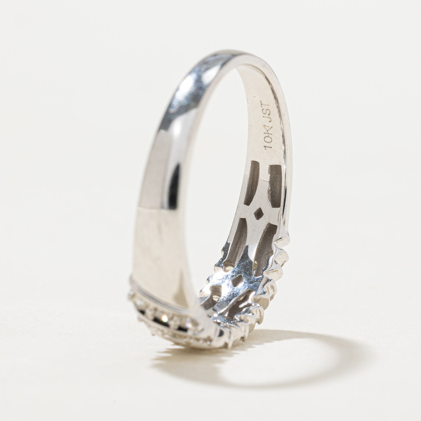 Bague à plusieurs rangs de diamants en diagonale | 0,19 ct | Taille 7