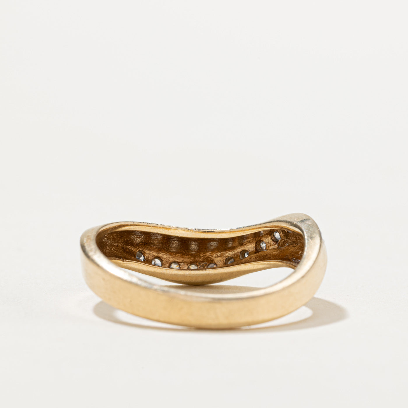 Semi Eternity Diamond Wave Ring | 0.16ctw | SZ 6.75