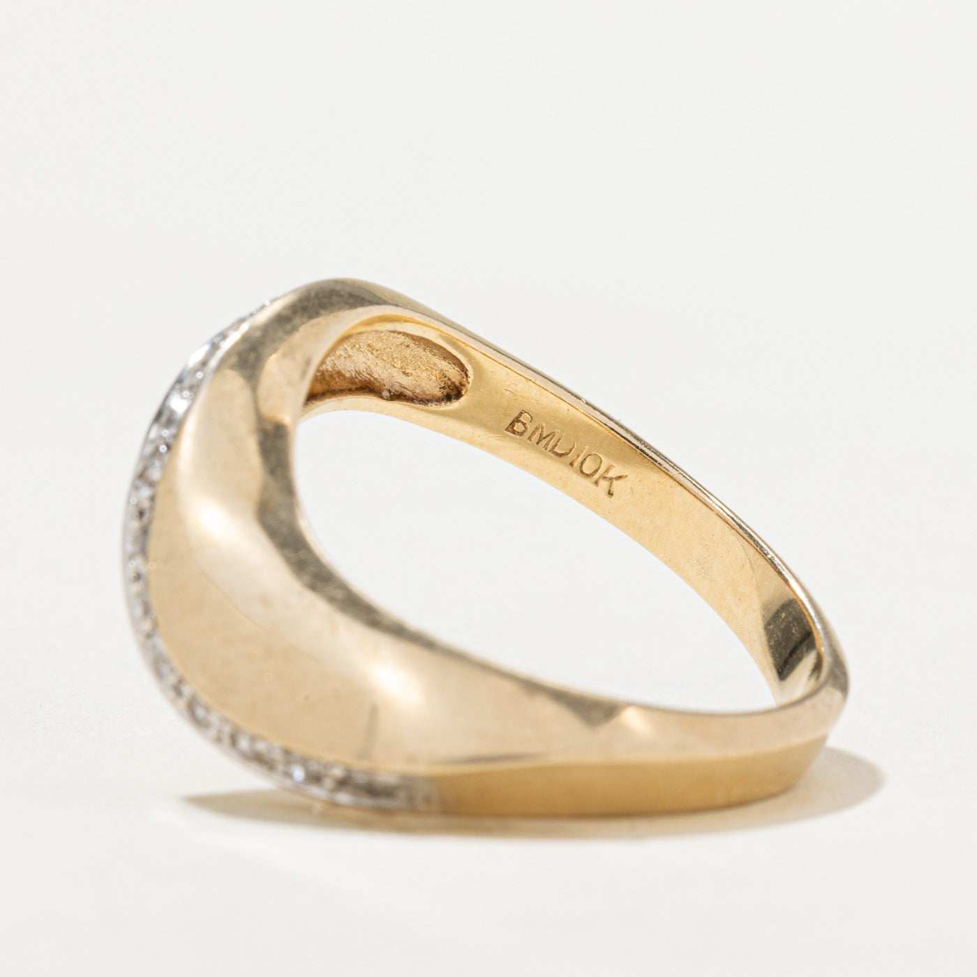 Semi Eternity Diamond Wave Ring | 0.16ctw | SZ 6.75