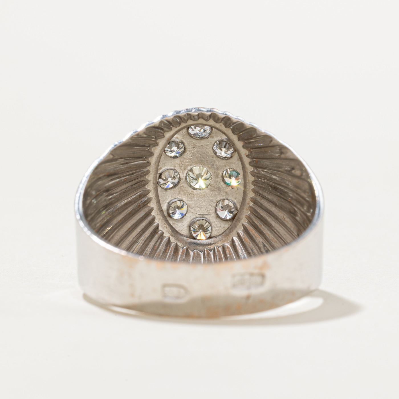 Diamond Cluster Grooved Cocktail Ring | 0.75ctw | SZ 11.5