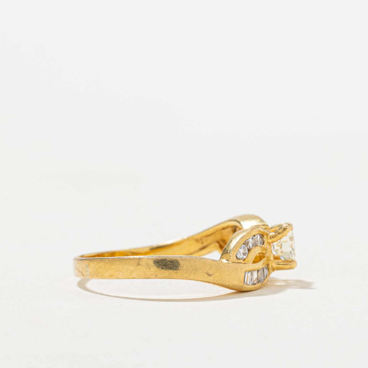 Diamond Cross Over Engagement Ring | 0.44ctw | SZ 5.5