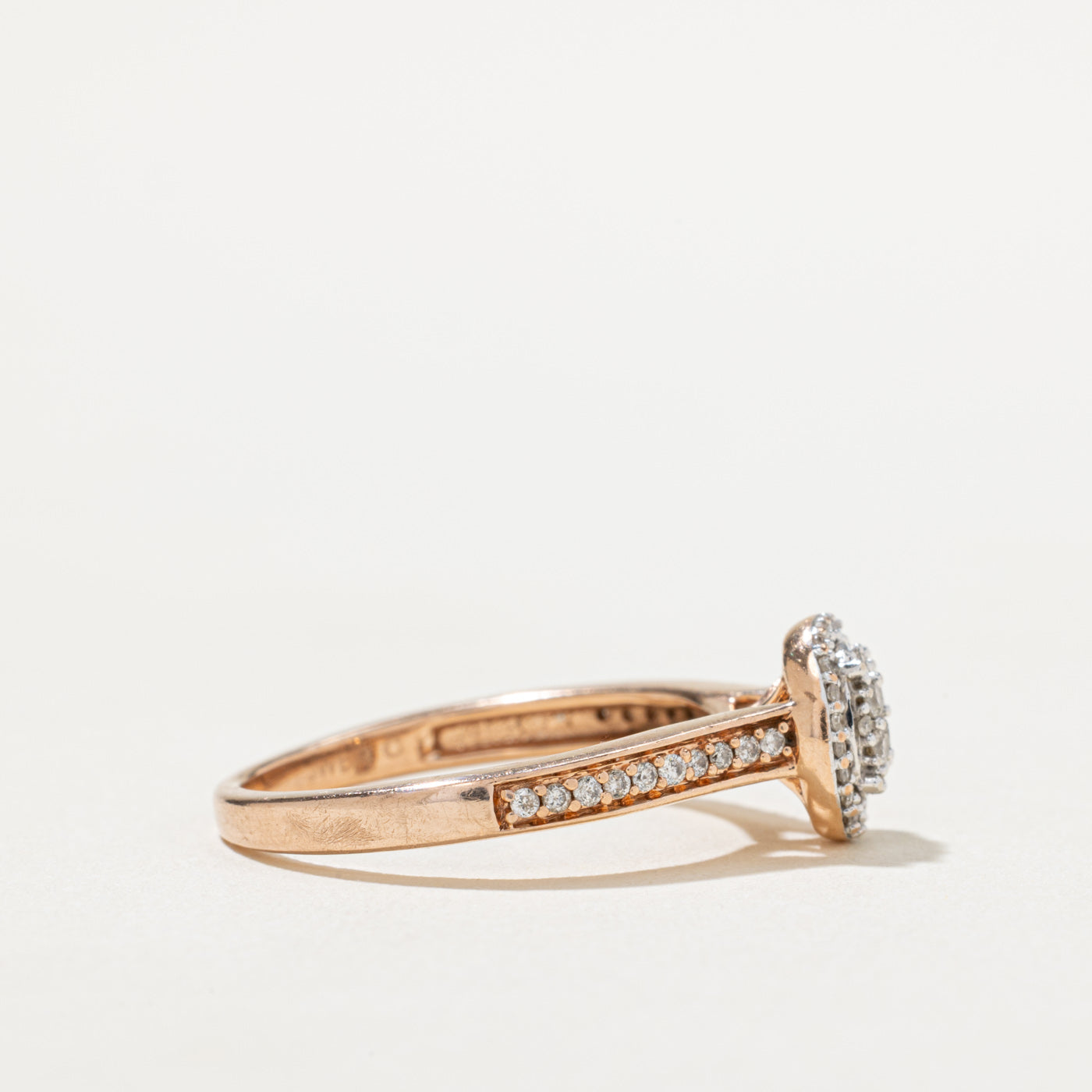 Rose Gold Diamond Oval Cluster Ring | 0.25ctw | SZ 7