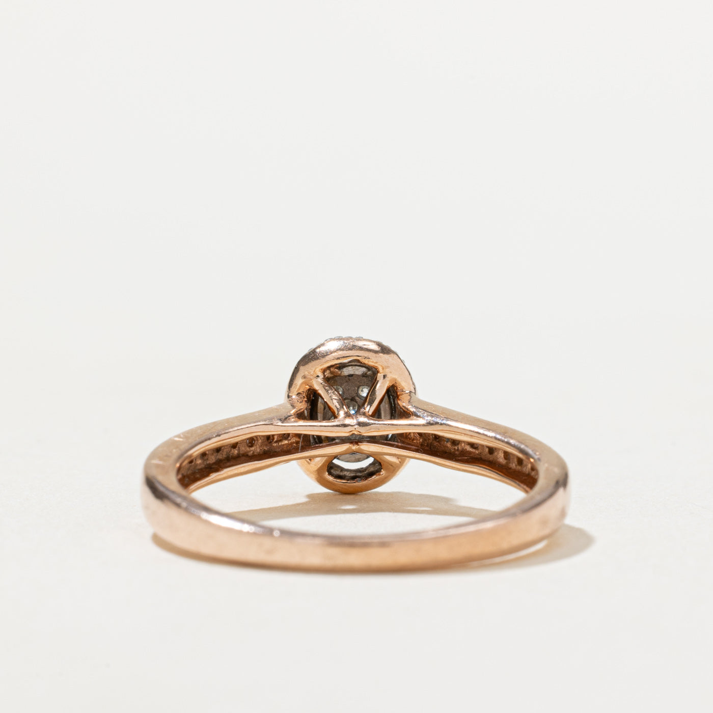Rose Gold Diamond Oval Cluster Ring | 0.25ctw | SZ 7