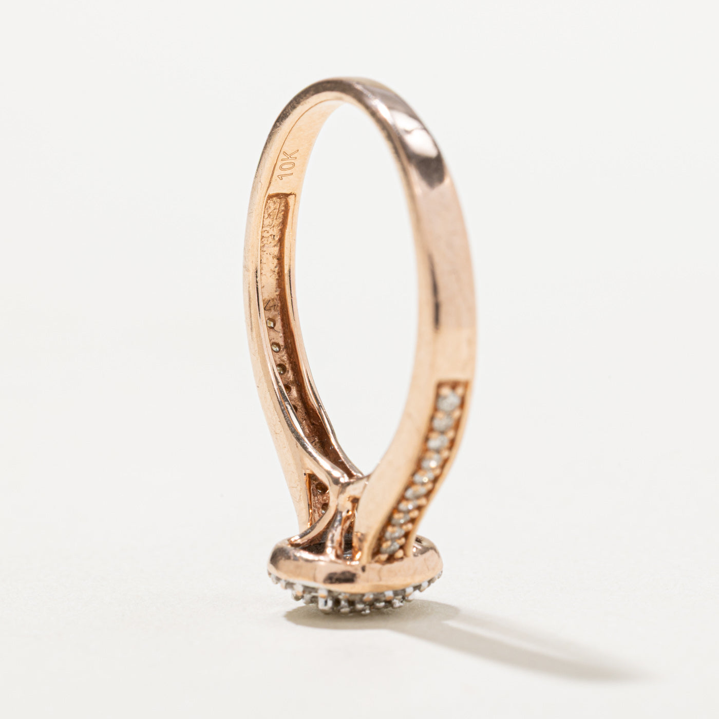 Rose Gold Diamond Oval Cluster Ring | 0.25ctw | SZ 7