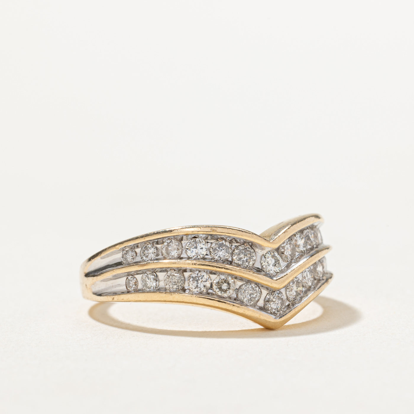 Diamond Double Row Chevron Ring | 0.50ctw | SZ 6.75