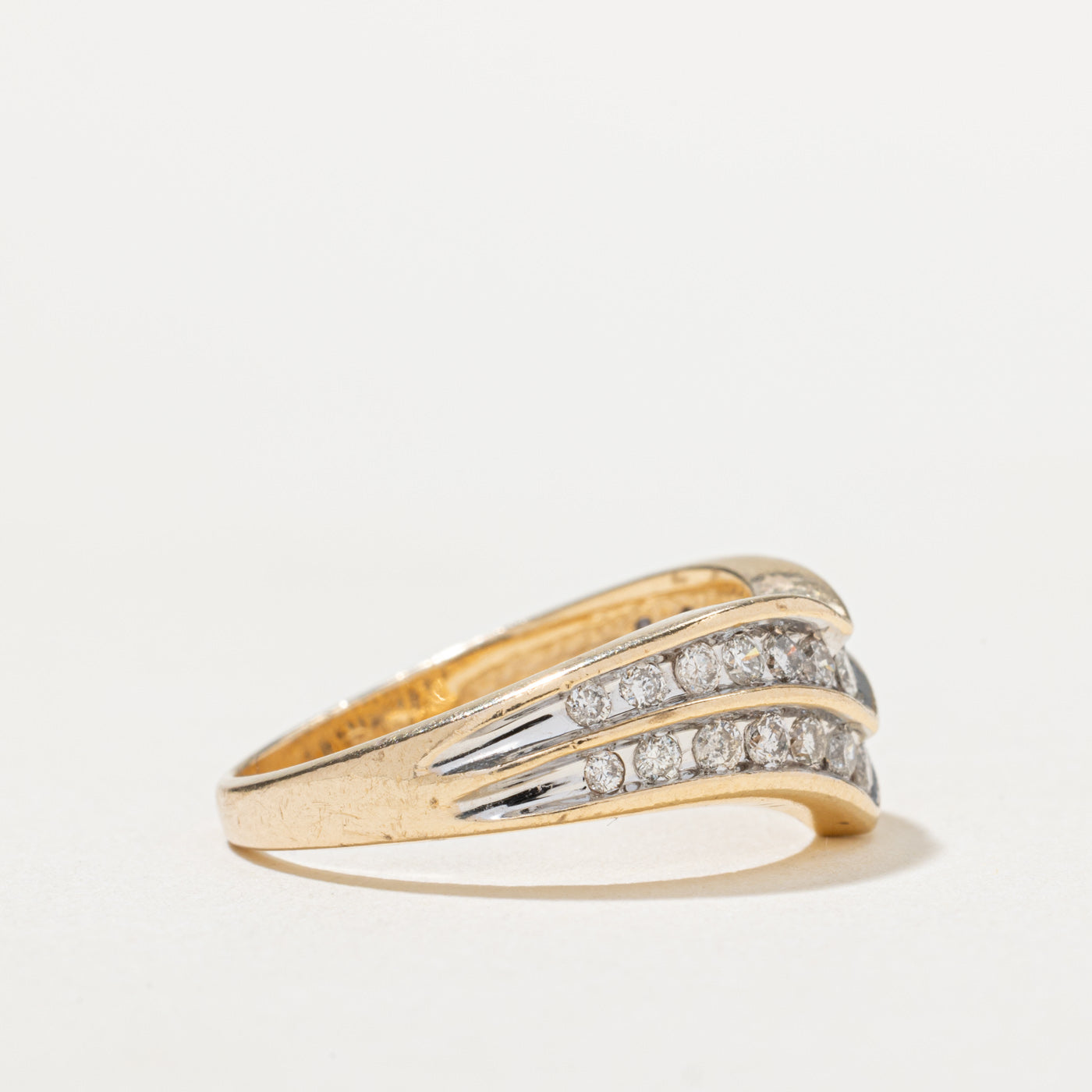 Diamond Double Row Chevron Ring | 0.50ctw | SZ 6.75