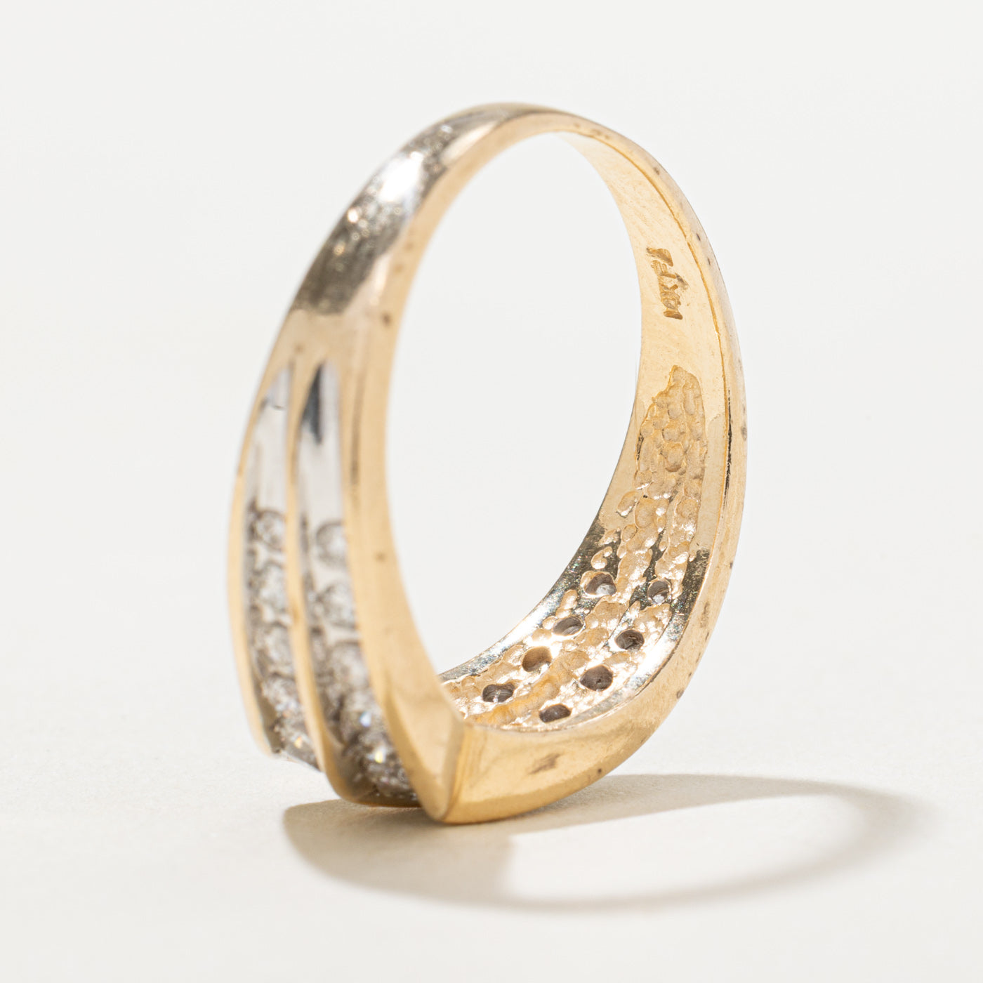 Diamond Double Row Chevron Ring | 0.50ctw | SZ 6.75