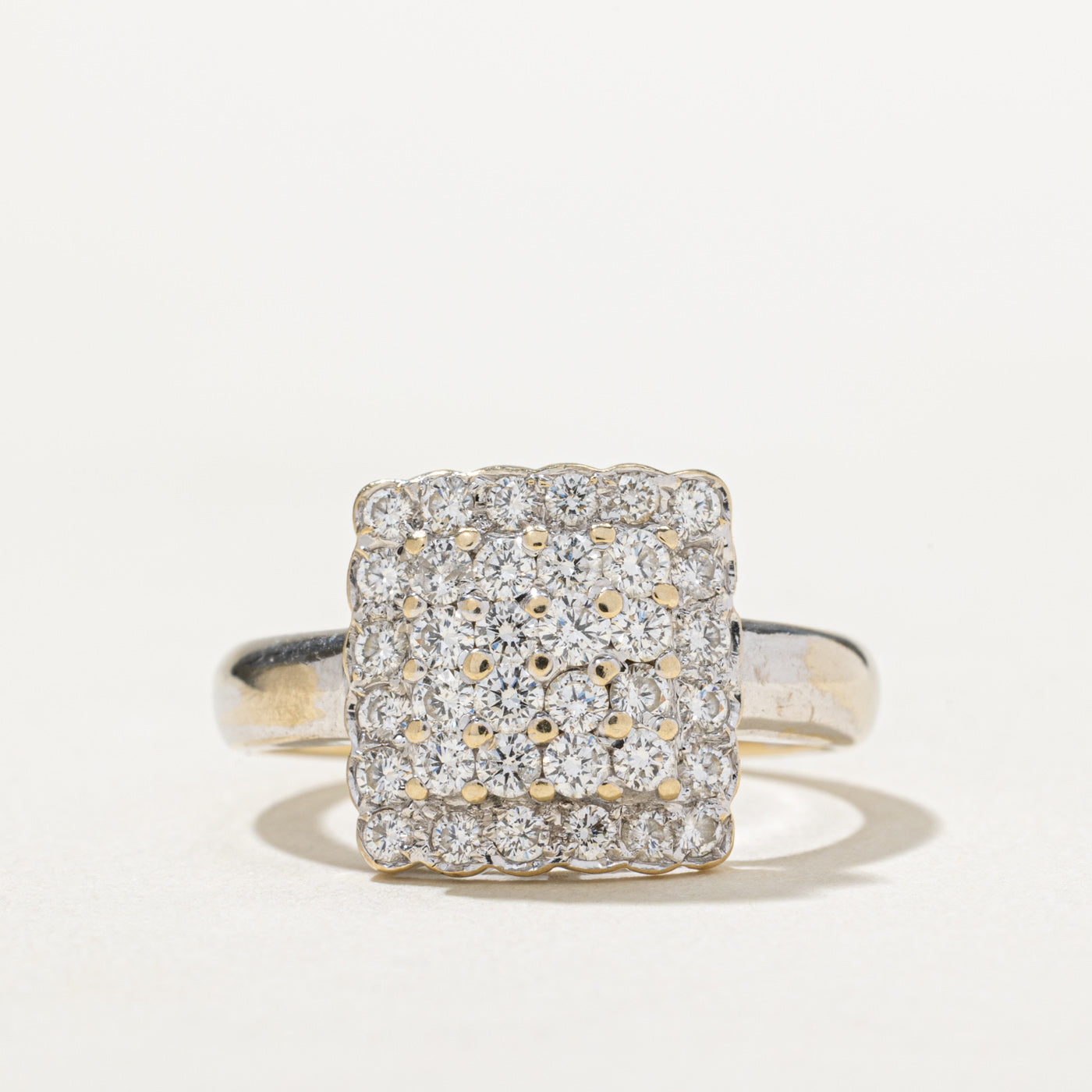 Diamond Square Cluster Ring | 0.73ctw | SZ 6