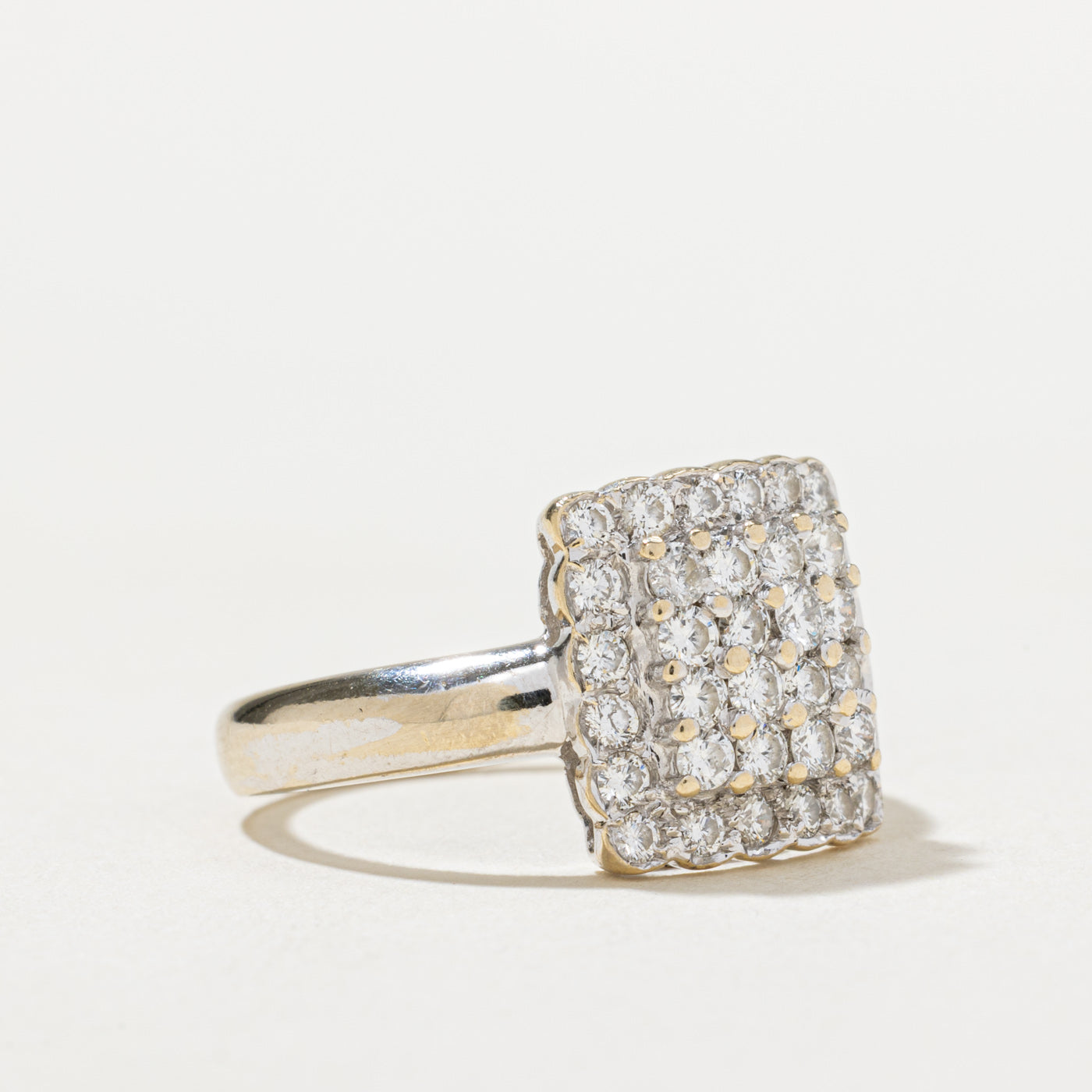 Diamond Square Cluster Ring | 0.73ctw | SZ 6