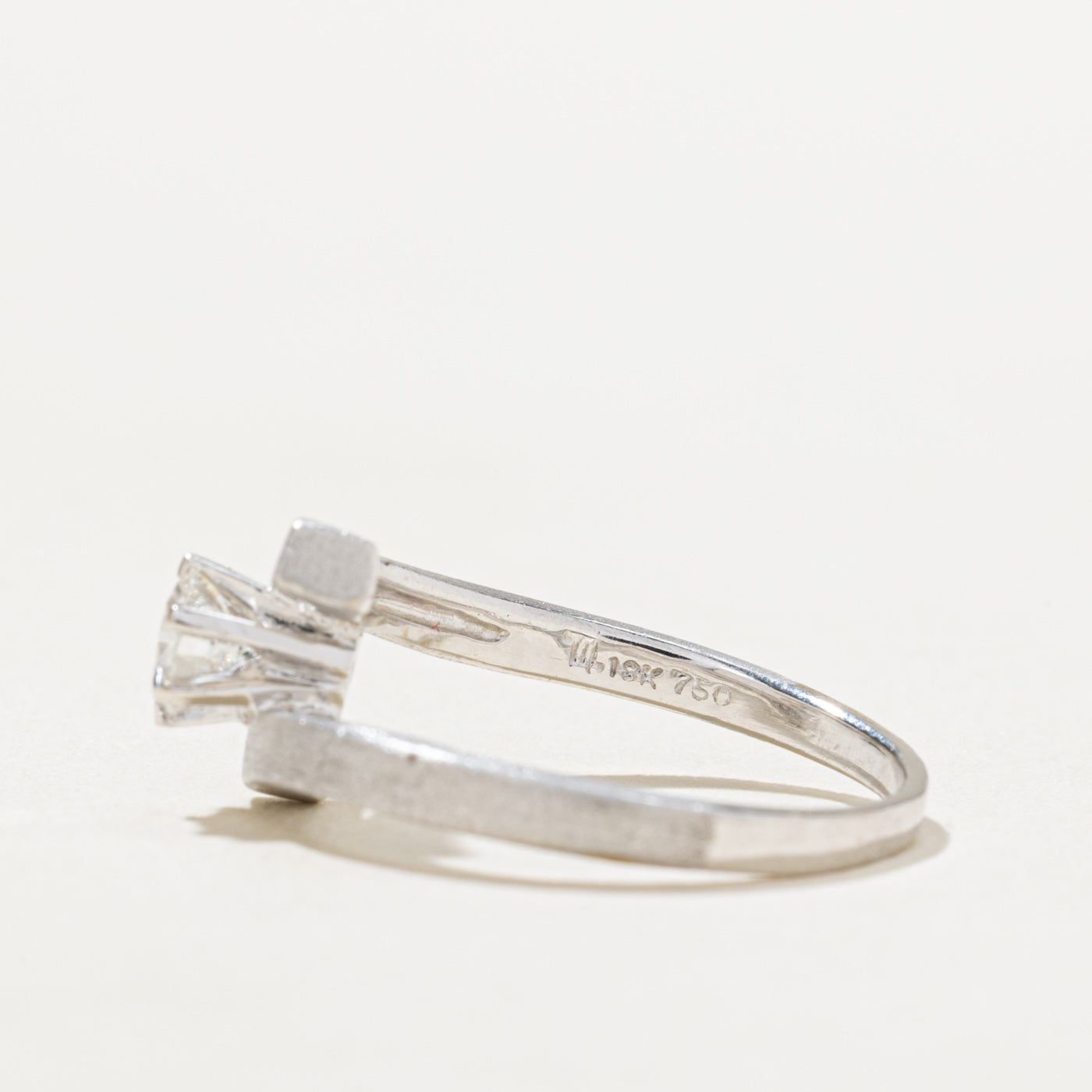 Solitaire Diamond Bypass Ring | 0.27ct | SZ 4.5