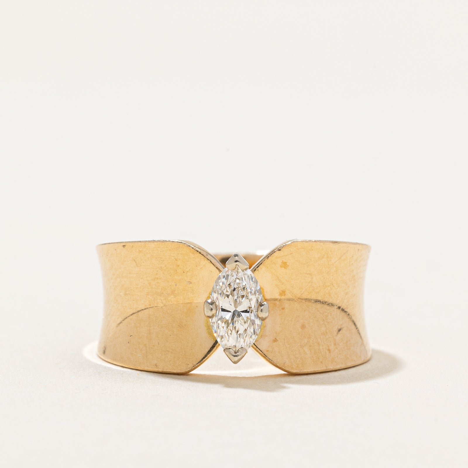 Marquise Cut Diamond Reverse Tapered Ring | 0.35ct | SZ 6