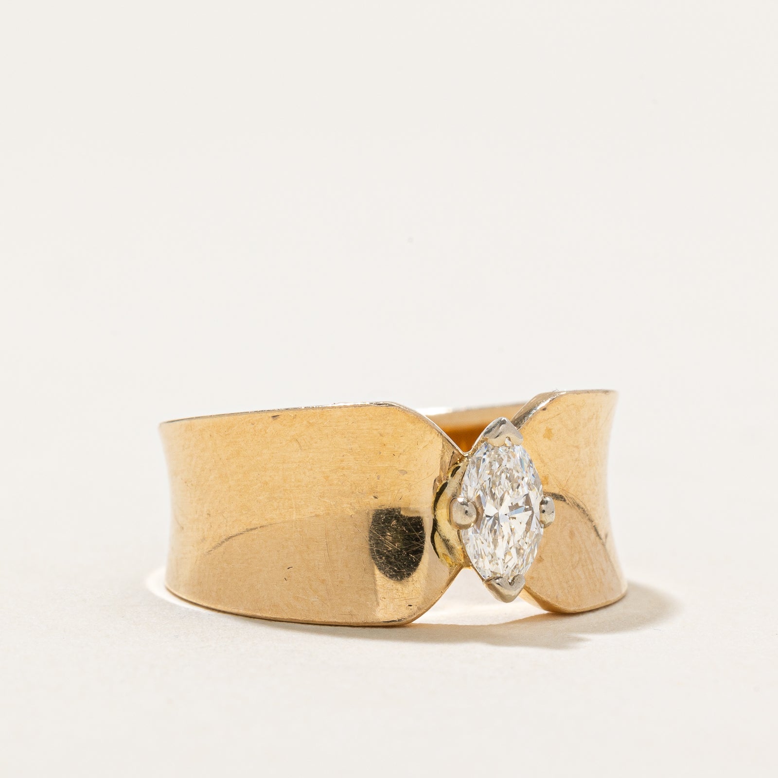 Marquise Cut Diamond Reverse Tapered Ring | 0.35ct | SZ 6