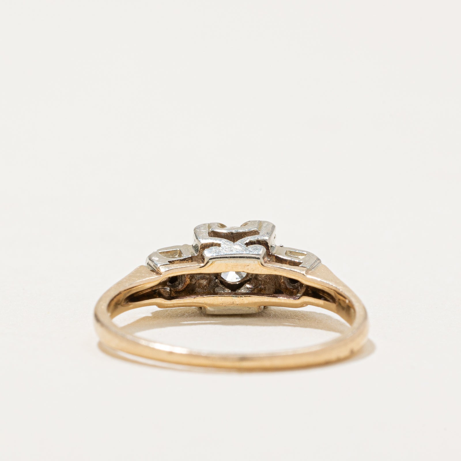 Two Tone Gold Solitaire Diamond Ring | 0.26ct | SZ 4.25