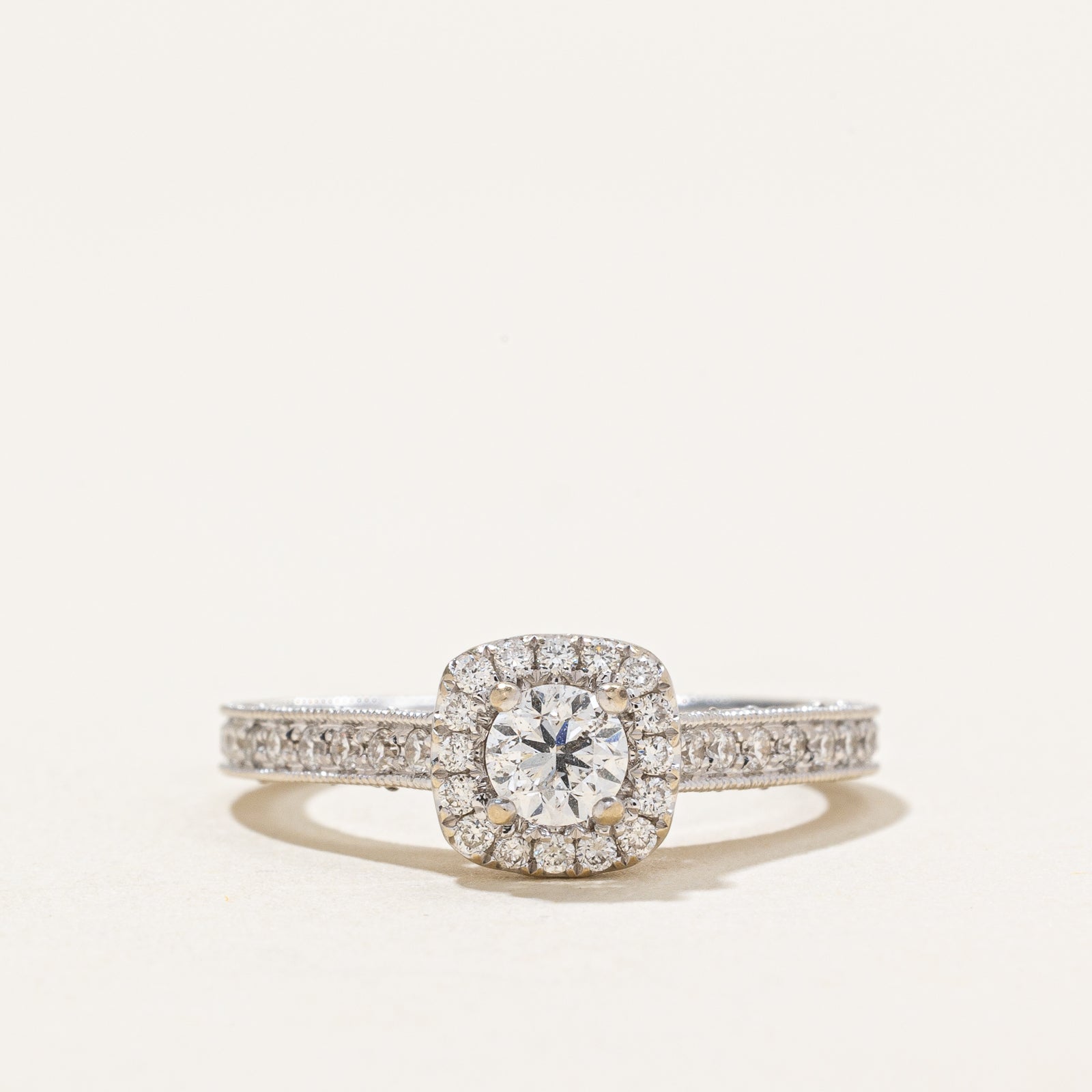 'Michael Hill' Halo Diamond Engagement Ring | 0.70ctw, | 0.02ctw | SZ 5
