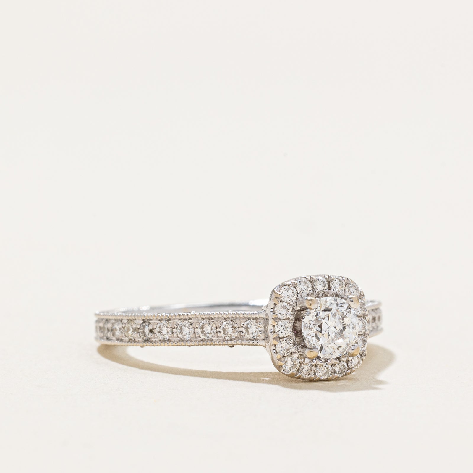 'Michael Hill' Halo Diamond Engagement Ring | 0.70ctw, | 0.02ctw | SZ 5