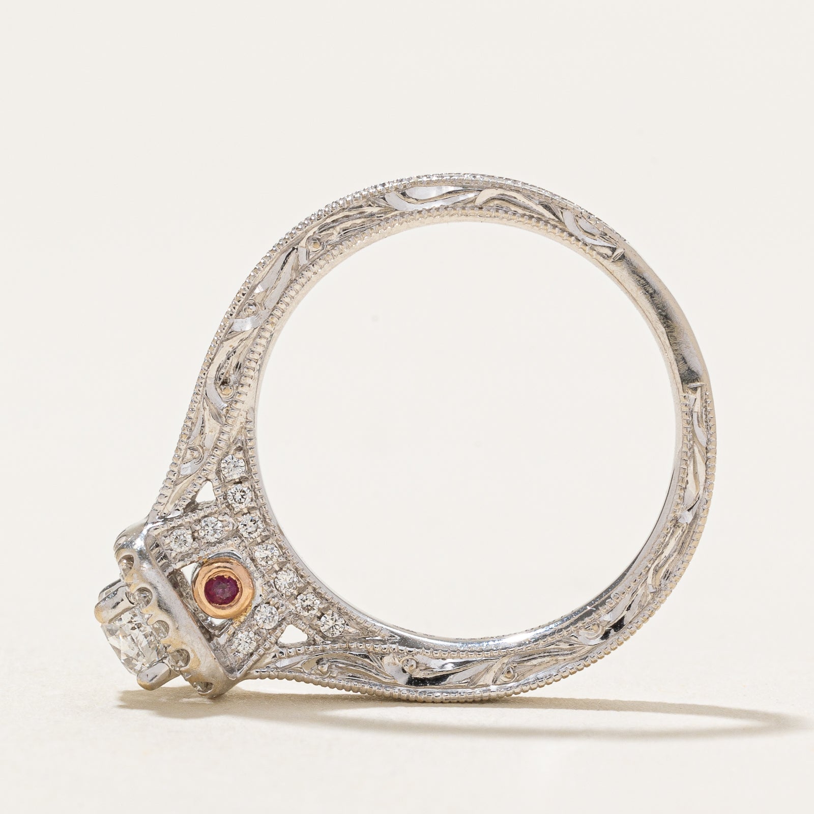 'Michael Hill' Halo Diamond Engagement Ring | 0.70ctw, | 0.02ctw | SZ 5