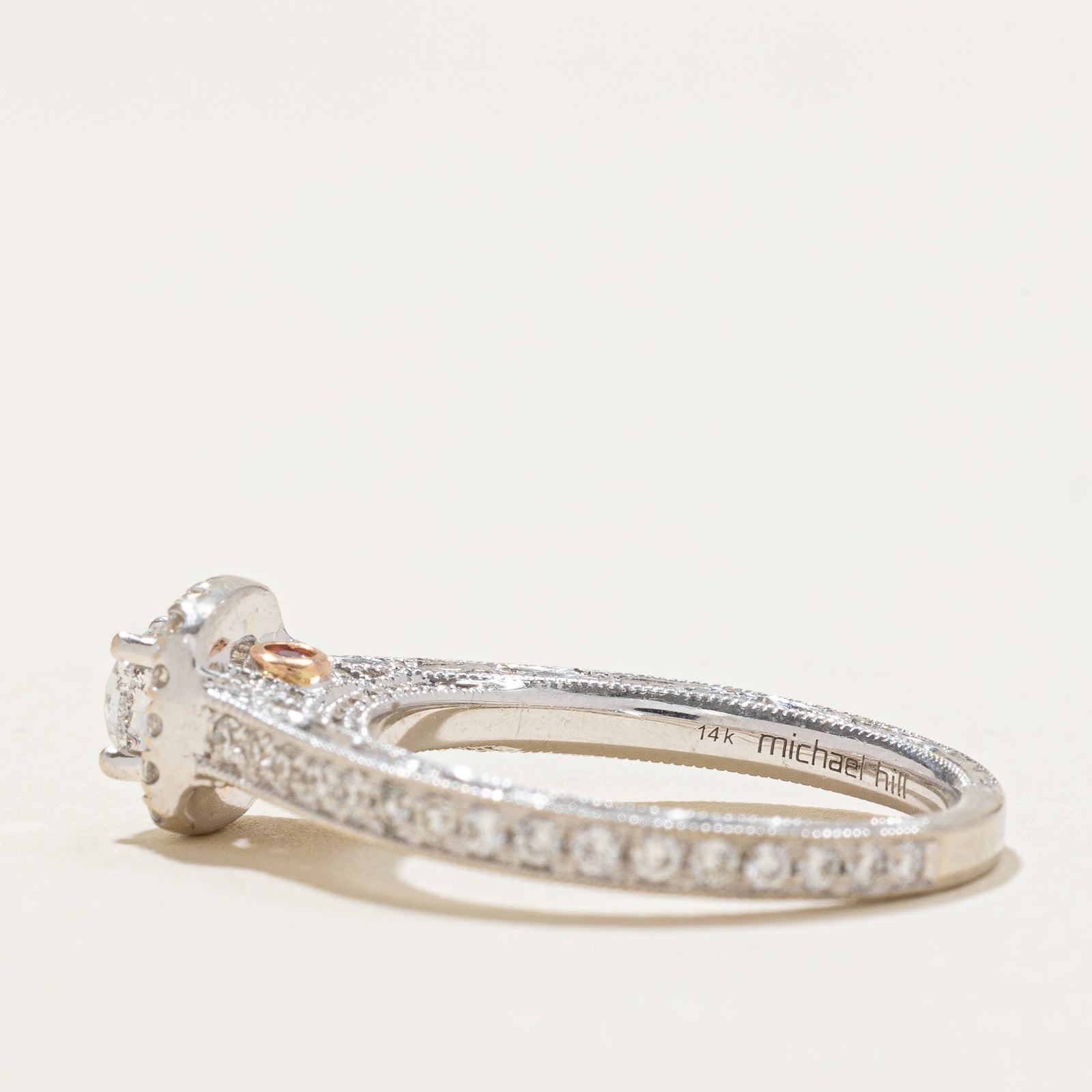 'Michael Hill' Halo Diamond Engagement Ring | 0.70ctw, | 0.02ctw | SZ 5