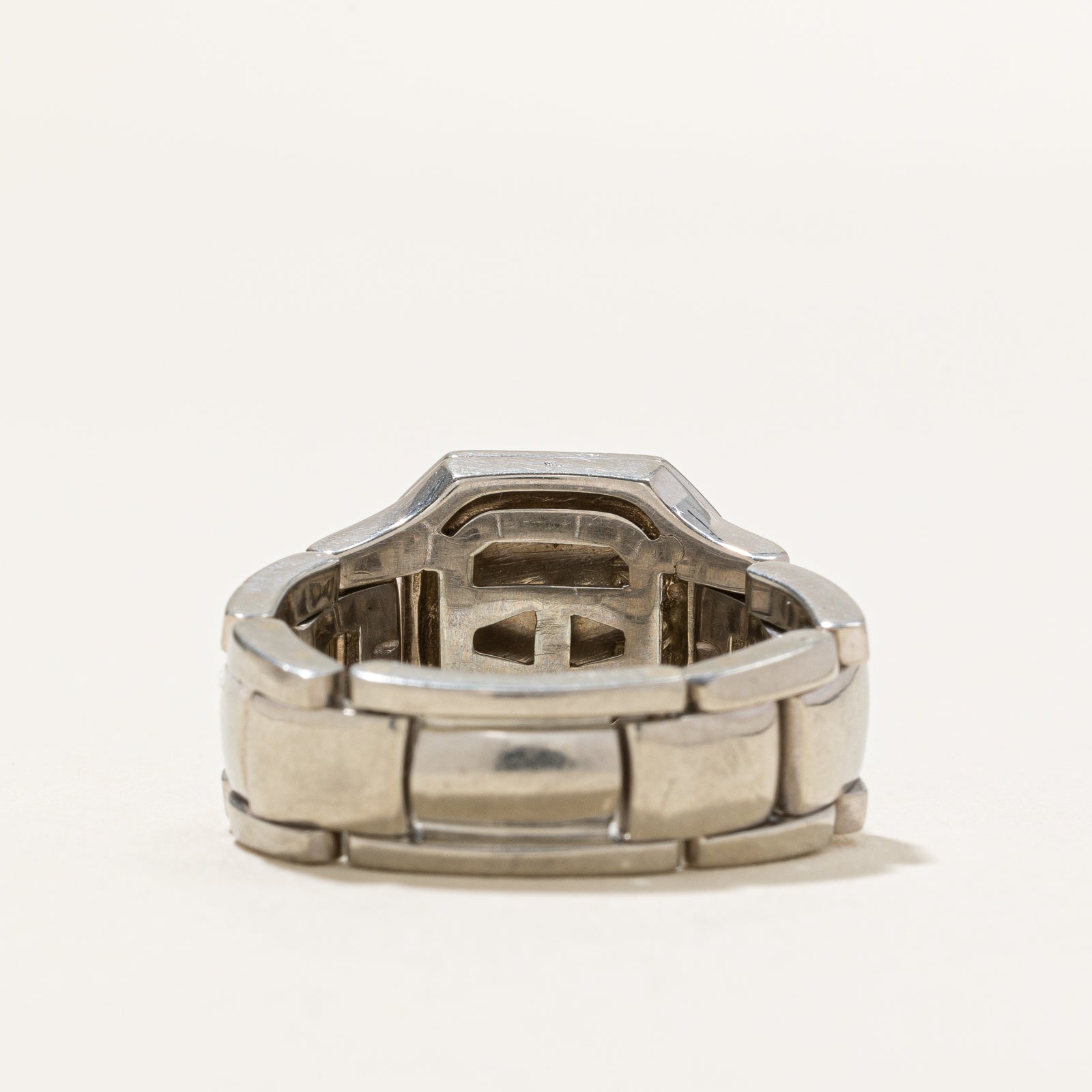'Borra' Diamond Grid Watch Strap Style Ring | 0.40ctw | SZ 10