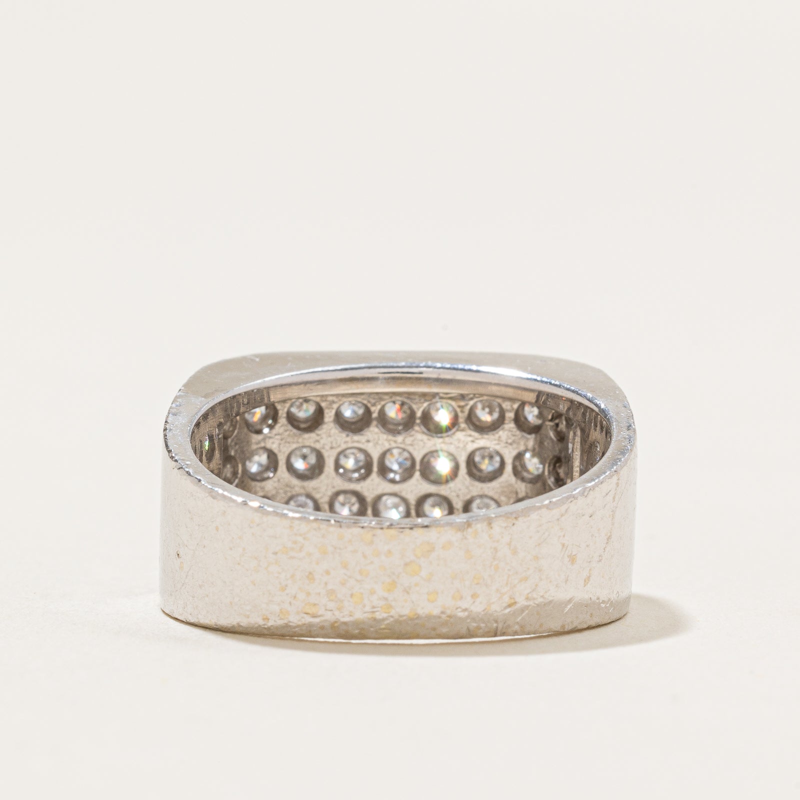 14k White Gold Diamond Grid Band | 0.50ctw | SZ 7