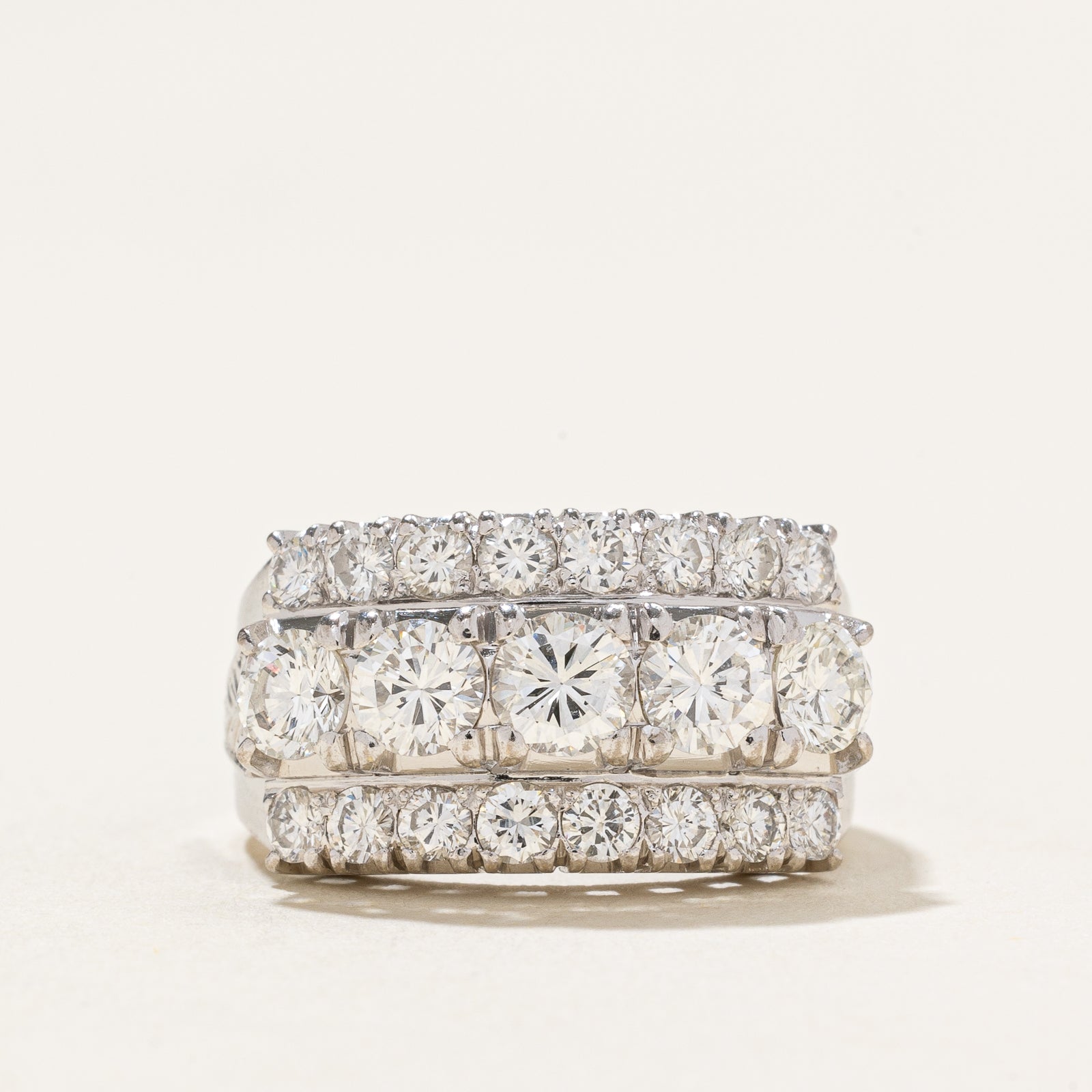 Triple Row Diamond Cocktail Ring | 1.90ctw | SZ 5.25