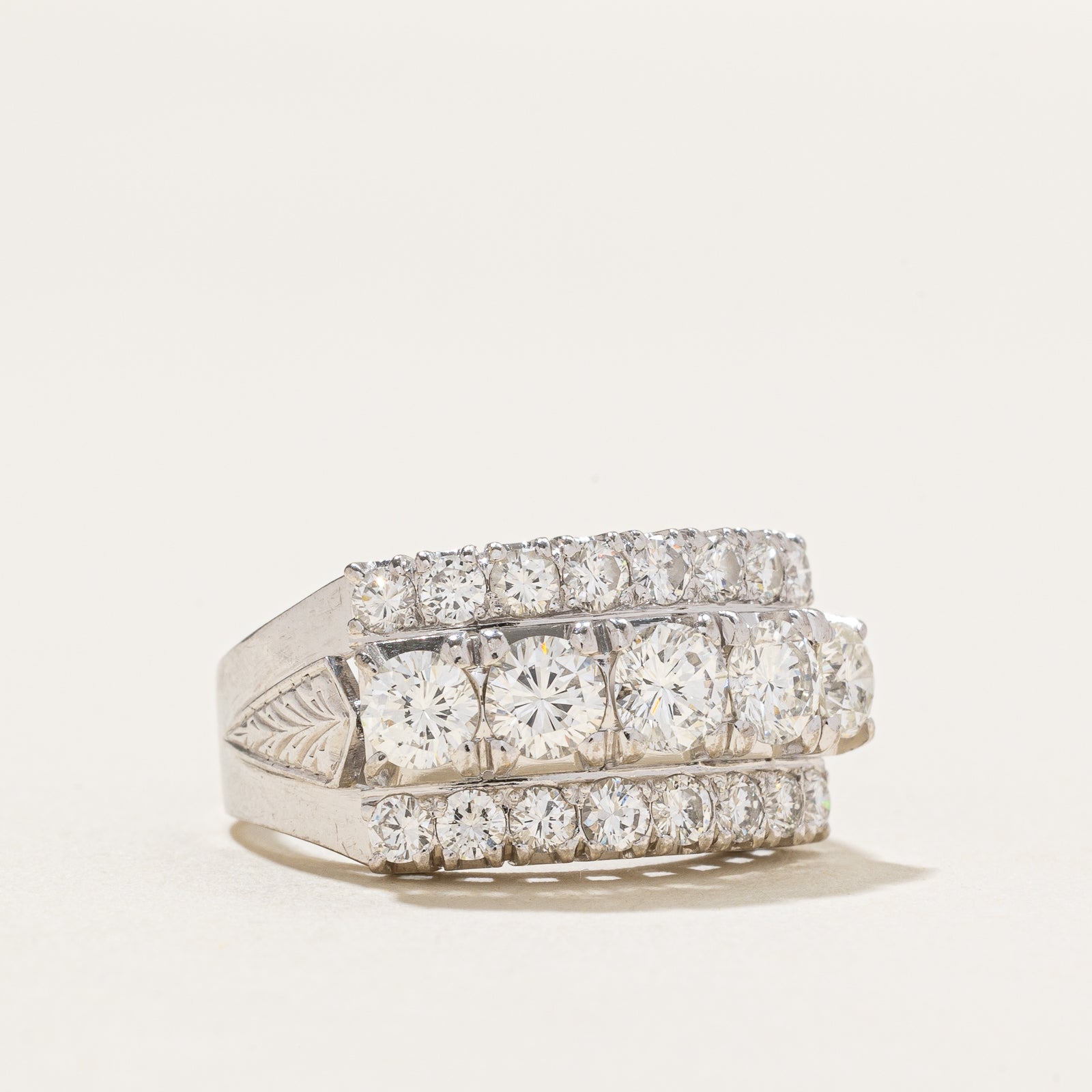 Triple Row Diamond Cocktail Ring | 1.90ctw | SZ 5.25