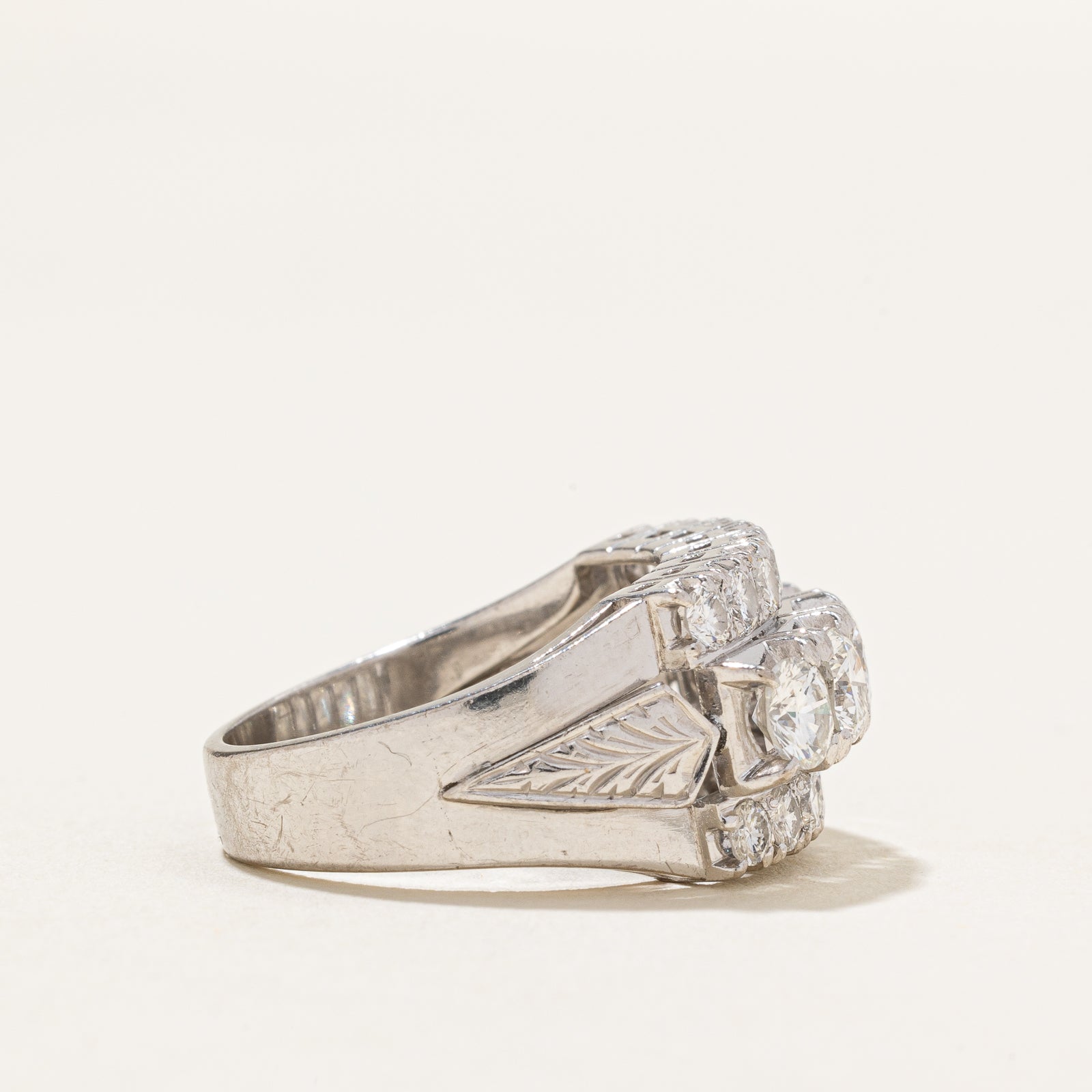Triple Row Diamond Cocktail Ring | 1.90ctw | SZ 5.25