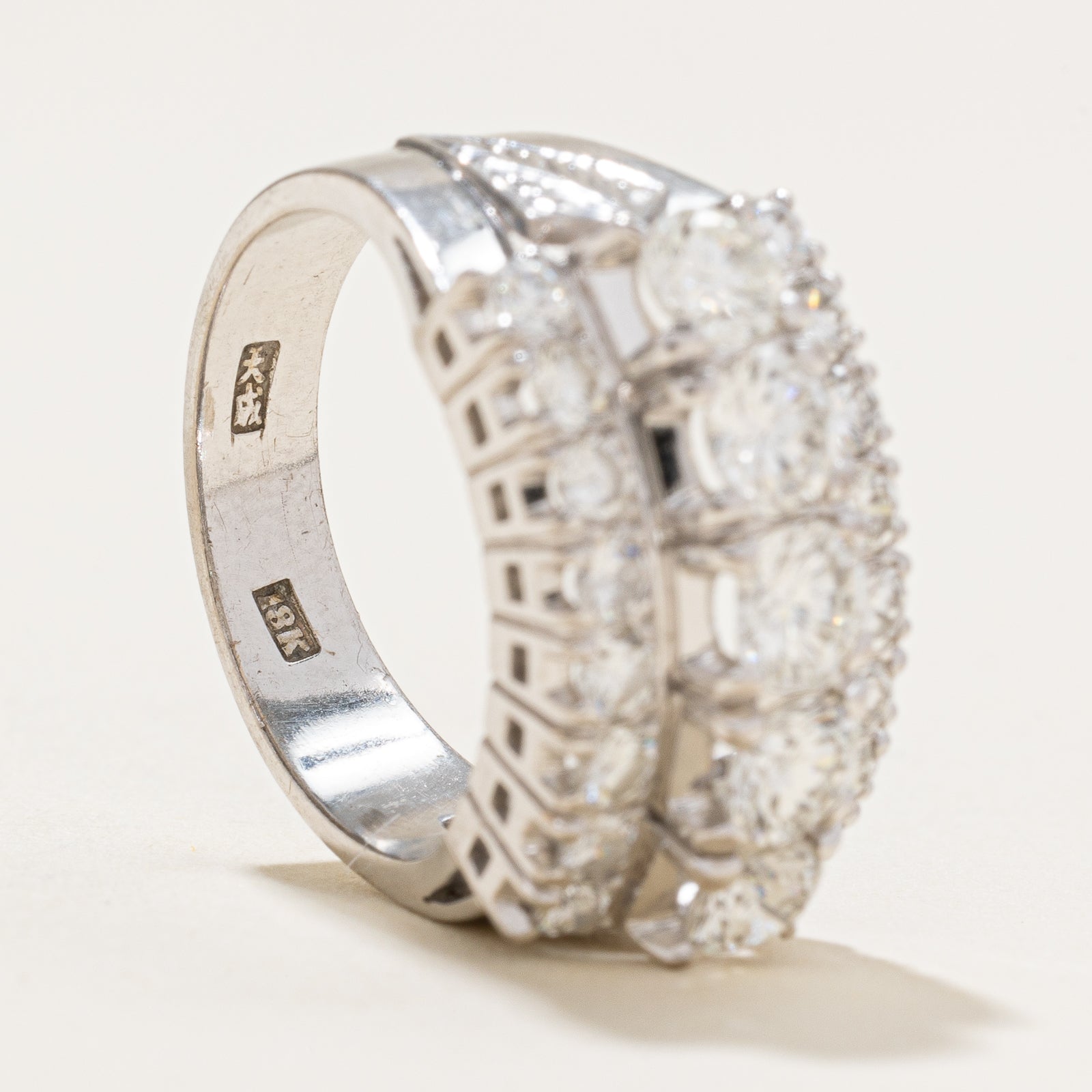 Triple Row Diamond Cocktail Ring | 1.90ctw | SZ 5.25