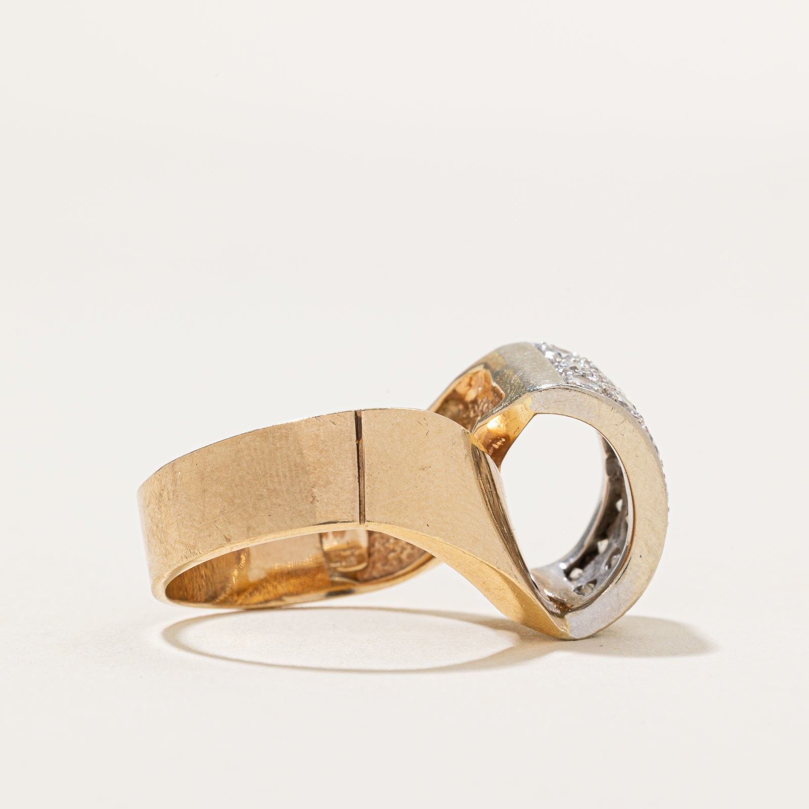 14K Diamond Open High Looped Cocktail Ring | 1.02ctw | SZ 7.75