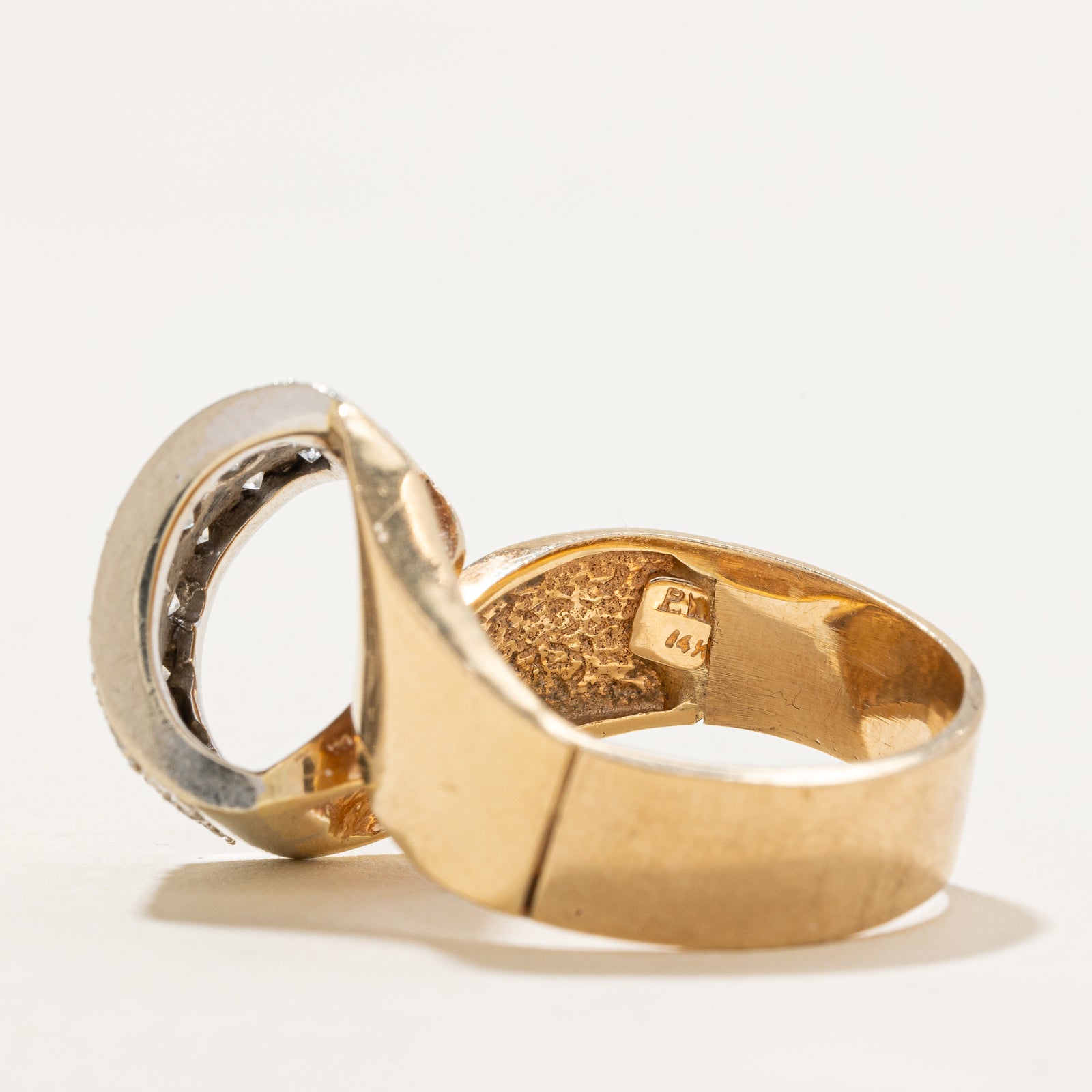 14K Diamond Open High Looped Cocktail Ring | 1.02ctw | SZ 7.75